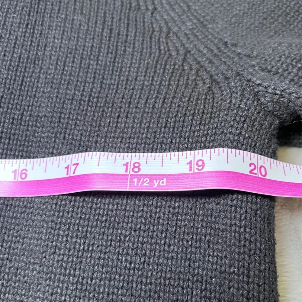 Chaps Mens Size Large Black Crewneck Sweater Crest Logo Long Sleeve Cotton - Picture 9 of 11